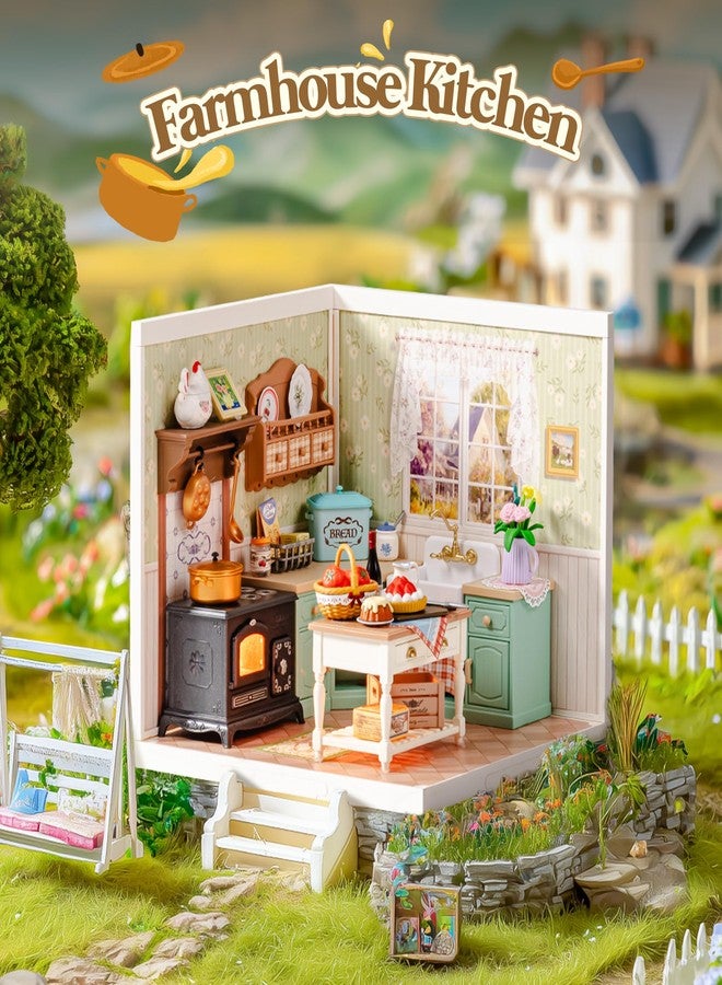 روبوتايم مجموعة روبوتايم سوبر كريتور، منزل بلاستيكي صغير، حرفة بلاستيكية قابلة للتوسيع، مجموعة بناء منزل مصغر مع إضاءة LED للبالغين، مجموعة بناء للعب الإبداعي، هدية هواية فريدة (مطبخ ريفي) - Image 2